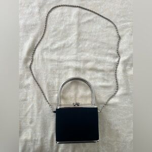 Vintage Sasha Navy Blue Structured Two-way Evening Bag
